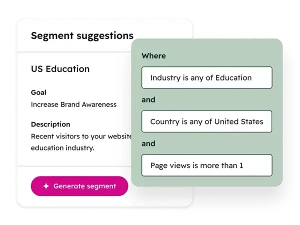 segment suggestions - web visitors